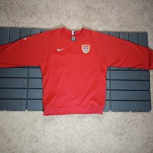 Nike USA Soccer Pullover Performance Sweatshirt Red Mens Small Therma Fit -BD58